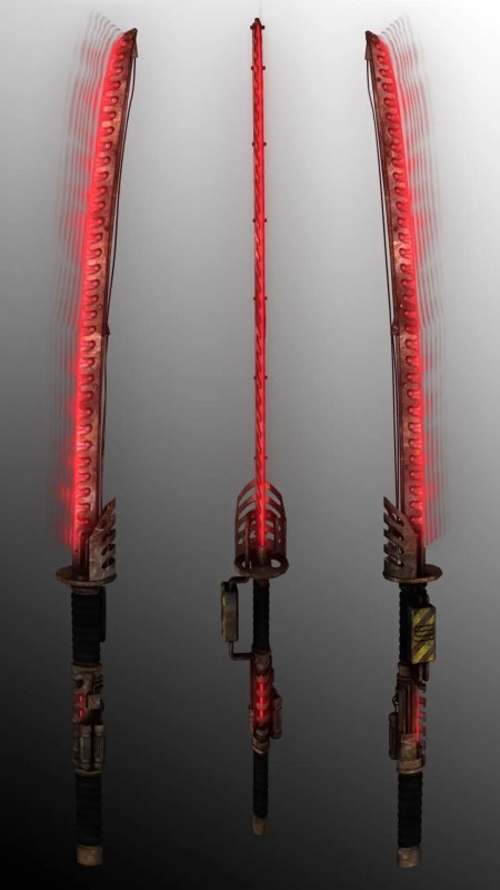 Красный световой меч катана