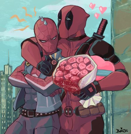 Человек паук и дэдпул шип