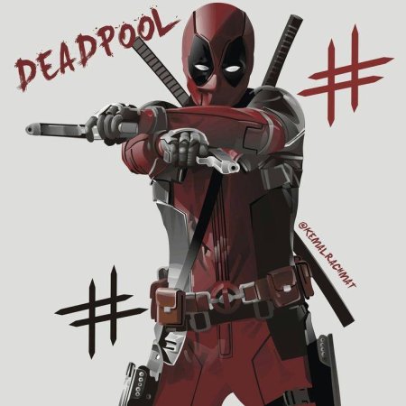 Дэдпул на белом фоне
