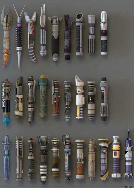 Рукоятки световых мечей джедаев