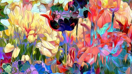 Абстракция цветы картины