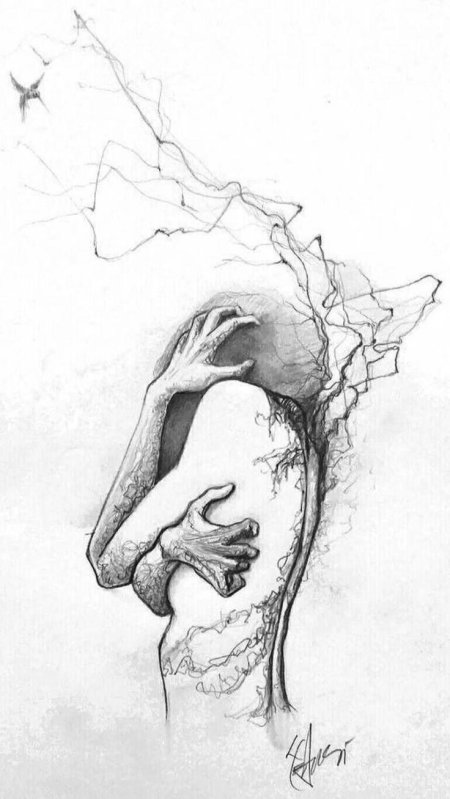 Рисунок карандашом боль
