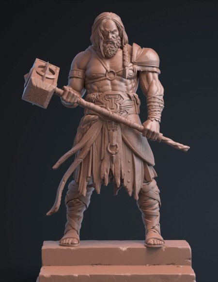 Скульптура викинг zbrush
