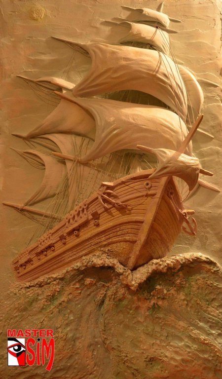 Резьба по дереву корабль