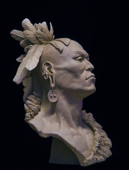 Скульптура индеец апач рене ван