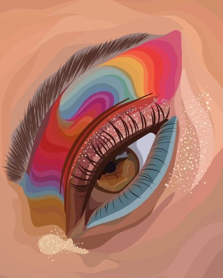 Радужный макияж глаз