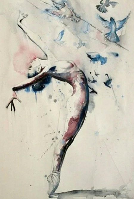 Балерина акварель