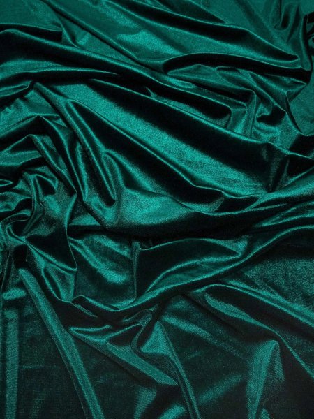 Бархат стрейч изумрудный