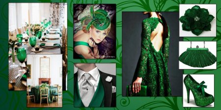 Сочетание изумрудного цвета