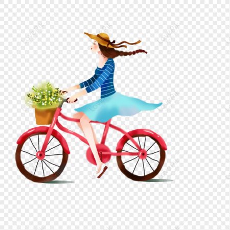 Девушка на велосипеде рисунок