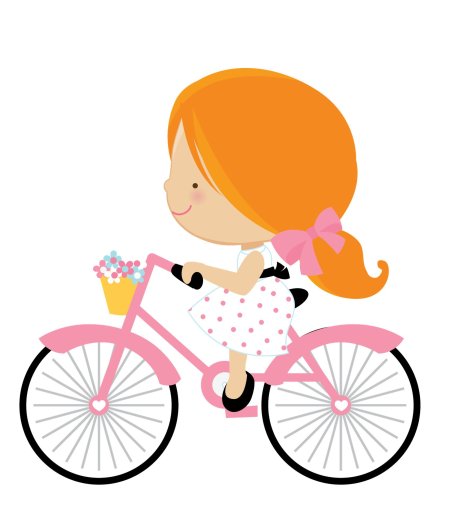 Маленькая девочка на велосипеде рисунок