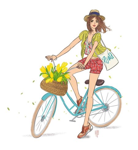 Девушка на велосипеде