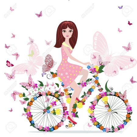 Девушка на велосипеде весна