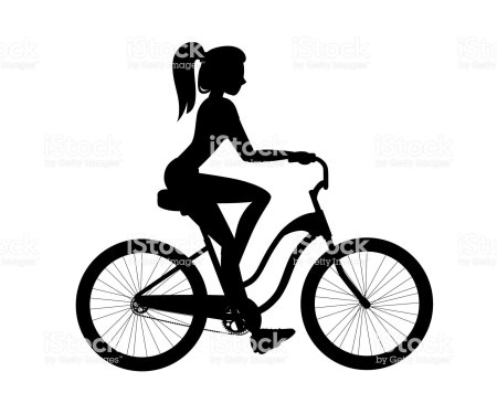 Силуэт девушки на велосипеде