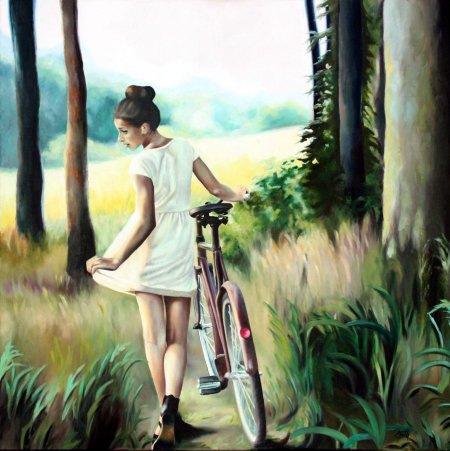Велосипедная прогулка картина