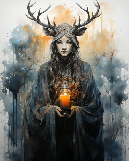 Девушка с оленьими рогами