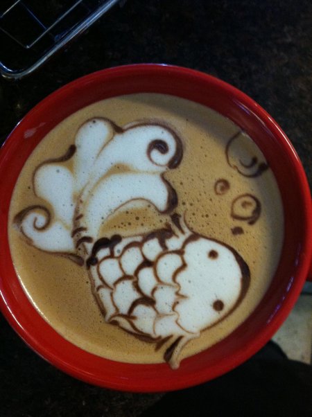 Кофе с рисунком на пенке