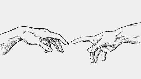 Микеланджело сотворение адама руки