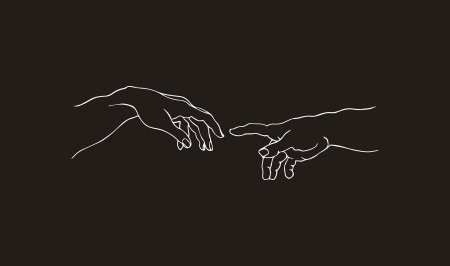 Две руки тянутся друг к другу картина