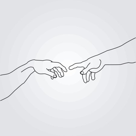 Микеланджело сотворение адама вектор