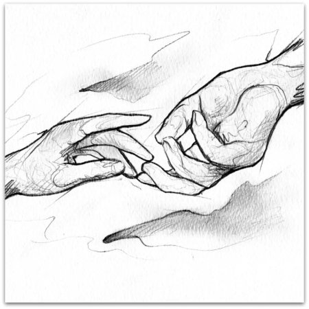 Руки влюбленных рисунок карандашом