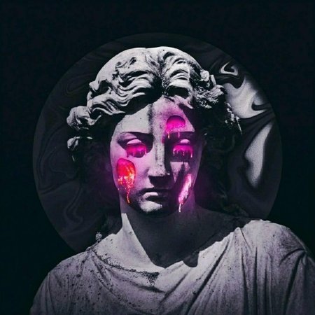 Античные скульптуры в неоне