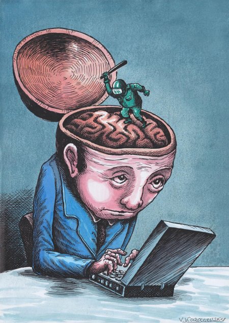 Мозг карикатура