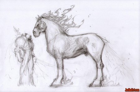 Лошади карандашом