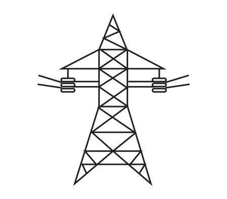 Высоковольтная линия опора электропередач для визио