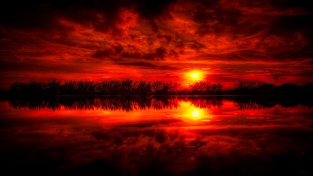 Закат красный