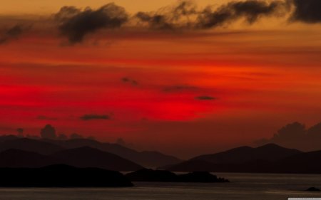 Кровавый закат обои