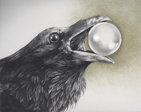Ворон карандашом