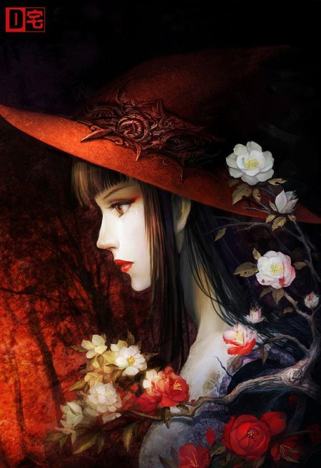 Ведьма с цветами