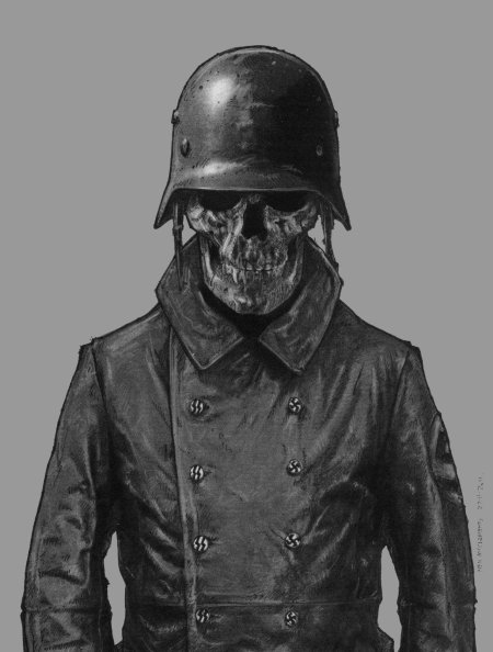 Солдат вермахта в противогазе