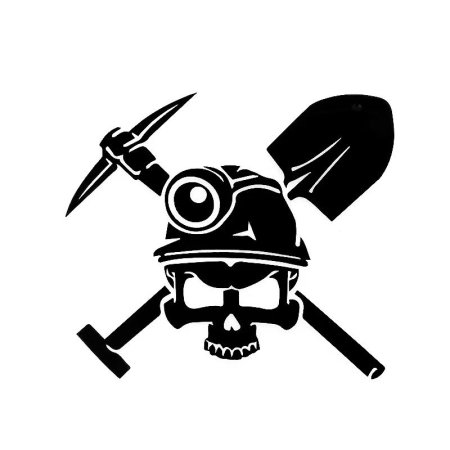 Череп в шахтерской каске