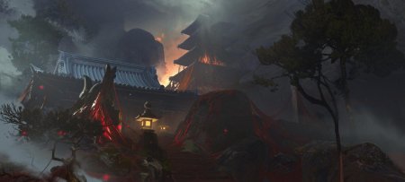 Concept art environment храм япония