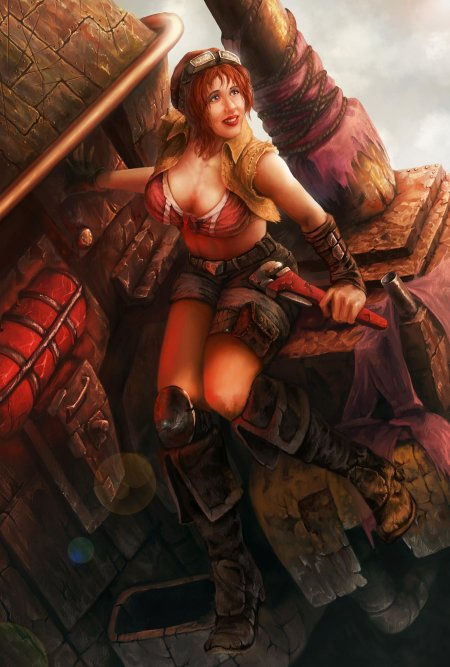 Девушка механик арт