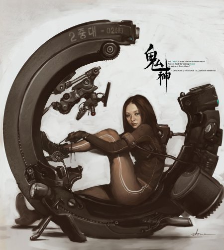 Киберпанк девушка арт