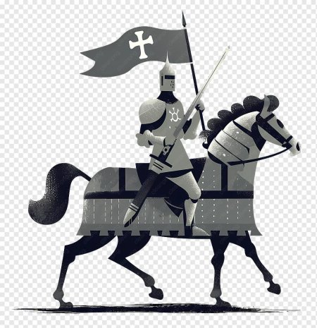 Рыцарь на коне без фона