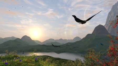 Орел над горами