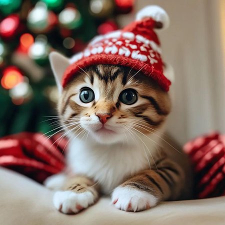 Котики новогодние