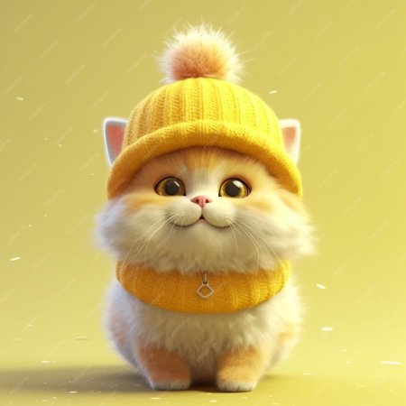 Котик в шапочке