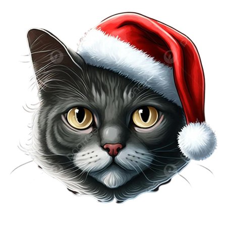 Коты в новогодних шапках