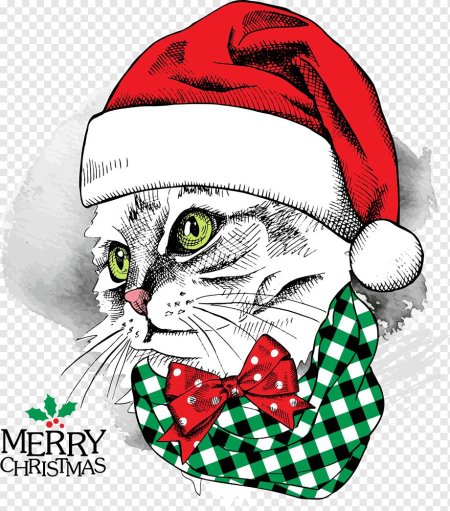 Новогодние коты рисунки