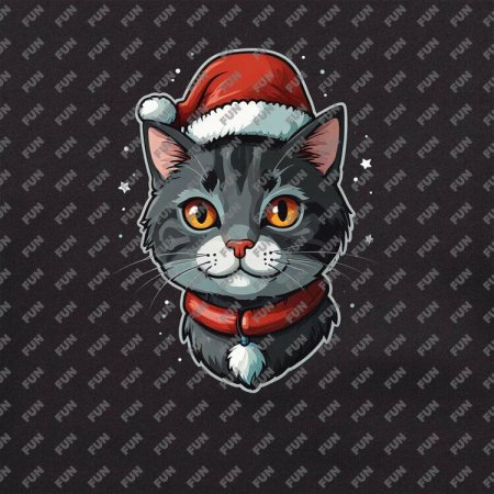 Кот в шапке санта клауса