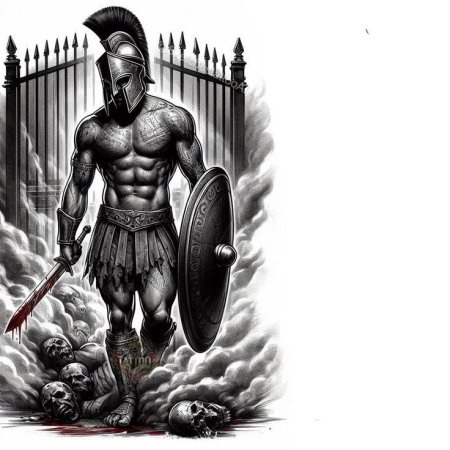 Тату эскиз гладиатор