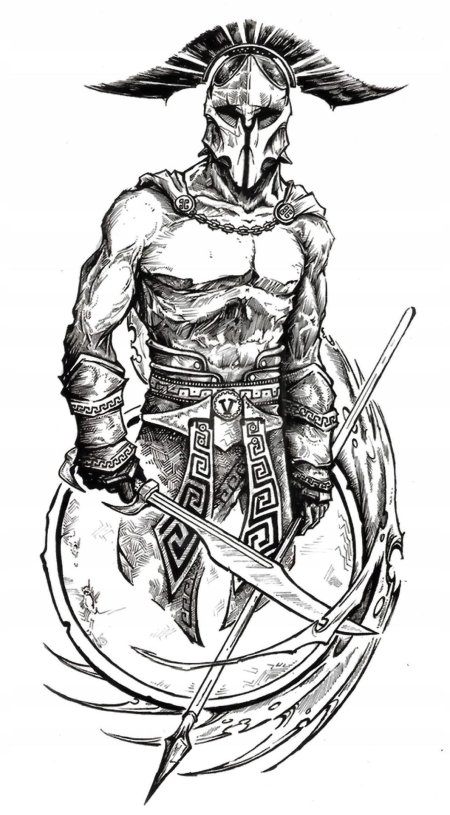 Спартанский воин тату эскизы