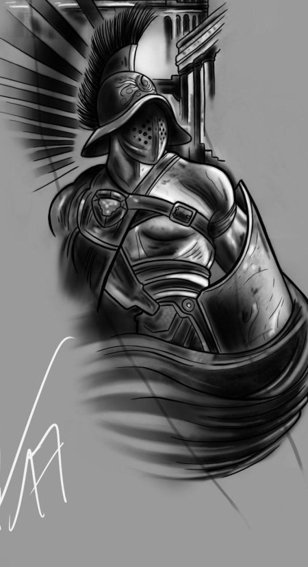 Эскиз тату гладиатор