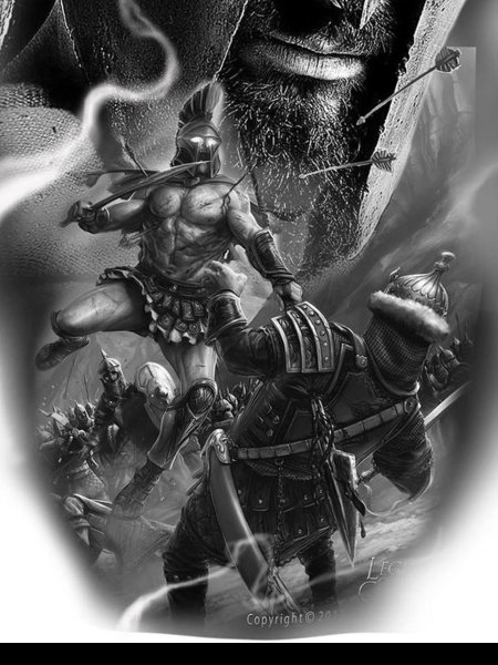 Тату эскиз гладиатор