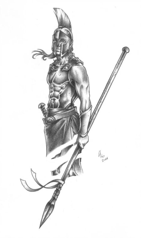 Воин спартанец эскиз тату